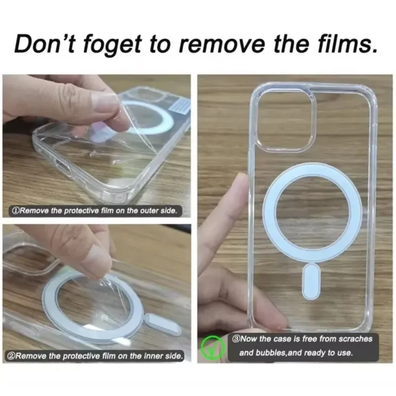 Transparente Magnetische Handyhülle für MagSafe Samsung Galaxy S26 S25 S24 S23 FE S22 S21 Note20 Ultra + MagSafe Kompatible Durchsichtige Stoßfänger-Abdeckung – Detail 1