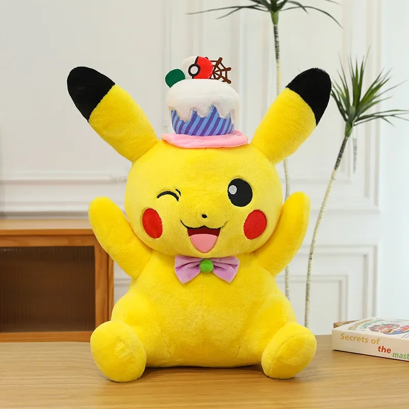 Pokémon 60cm Urocza Pluszowa Zabawka Urodzinowa Pikachu Wypchana Lalka Prezent Świąteczny dla Dzieci Pluszak Dekoracja Pokoju
