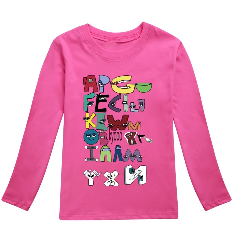 New Kids Alphabet Lore Sweatshirt Baby Boys Casual Long Sleeve Cotton Print O-neck T-shirtFor Girls Children Toddlder Tops
