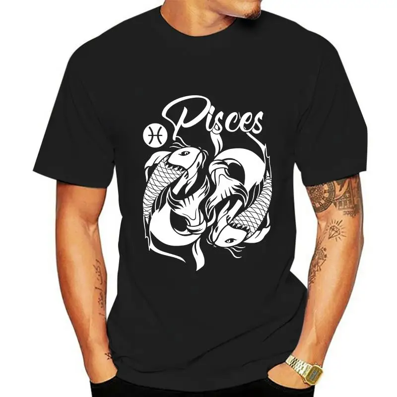 Pisces Zodiac Sign Mens T-shirt February March Birthday Gift Shirt S - 3XL