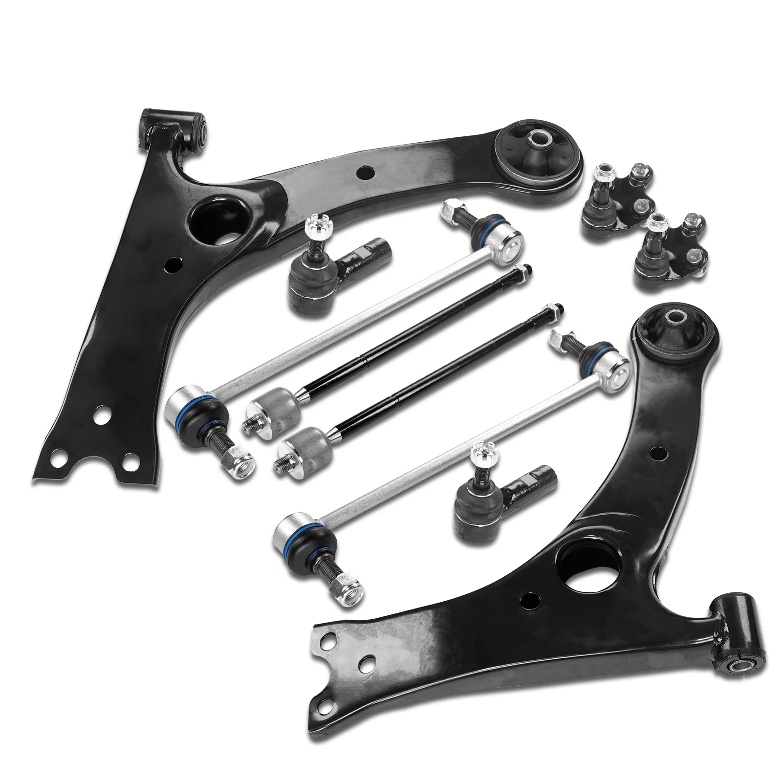AzbuStag 10Pcs Front Lower Control Arm Ball Joint Sway Bar Link Outer Inner Tie Rod for TOYOTA MATRIX PONTIAC VIBE 2003-2008
