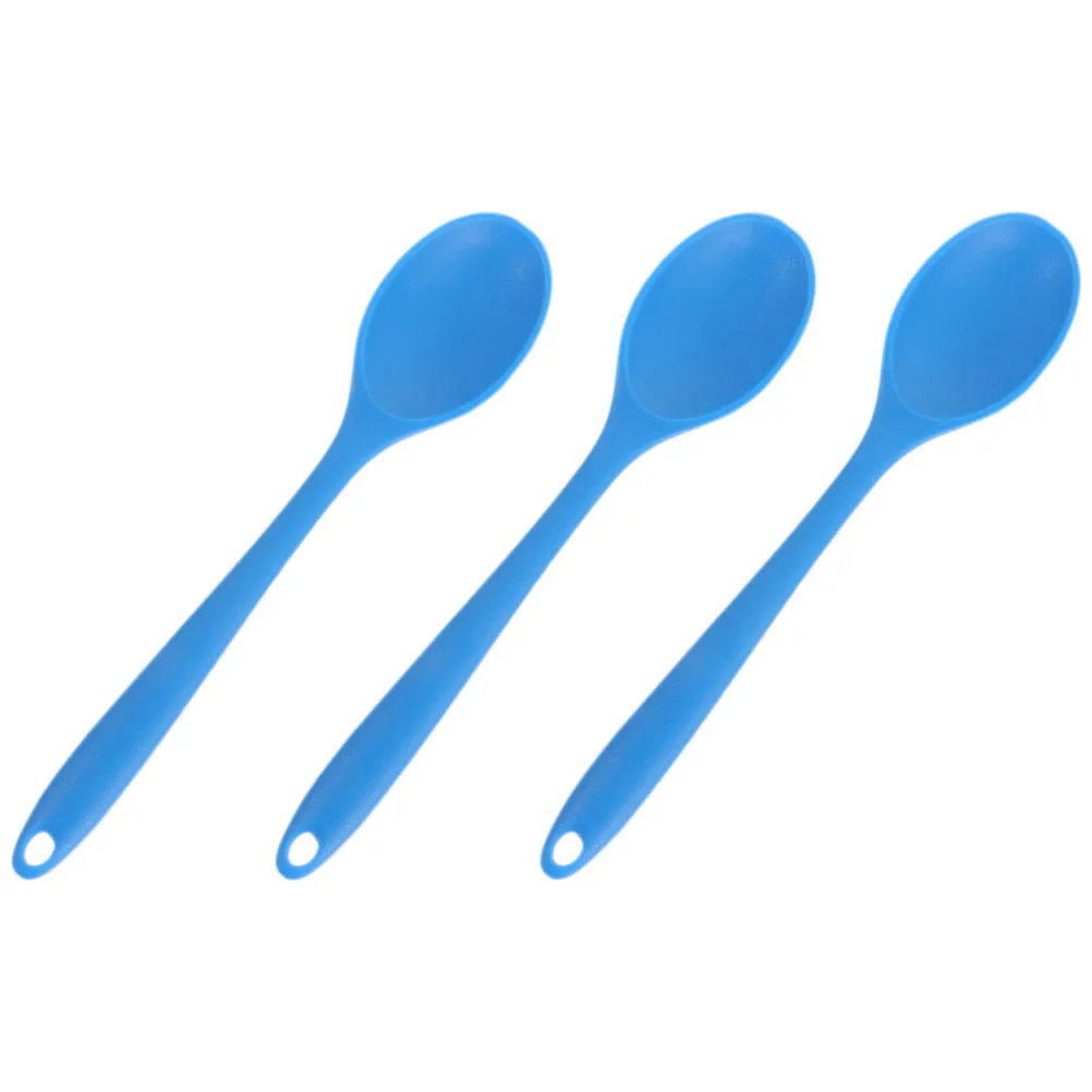 

3Pcs Silicone Spoons Multi-Function Soup Mixing Spoons Household Kitchen Salad Spoon Cook Supply Soup Spoon Cook Supply