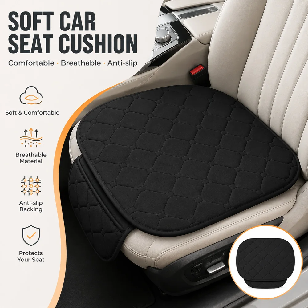 Kcimo 1Pc Plush Car Seat Covers Full Set Front & Rear Soft Warm Seat Cushion Auto Seat Protector Pad For Sedan SUV Pickup Truck