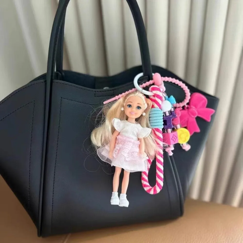 New Cute Doll Pendant Hanging Backpack Ornament DIY Change Clothes Bag Charm Car Key Ring Bag Decoration for Barbie Doll