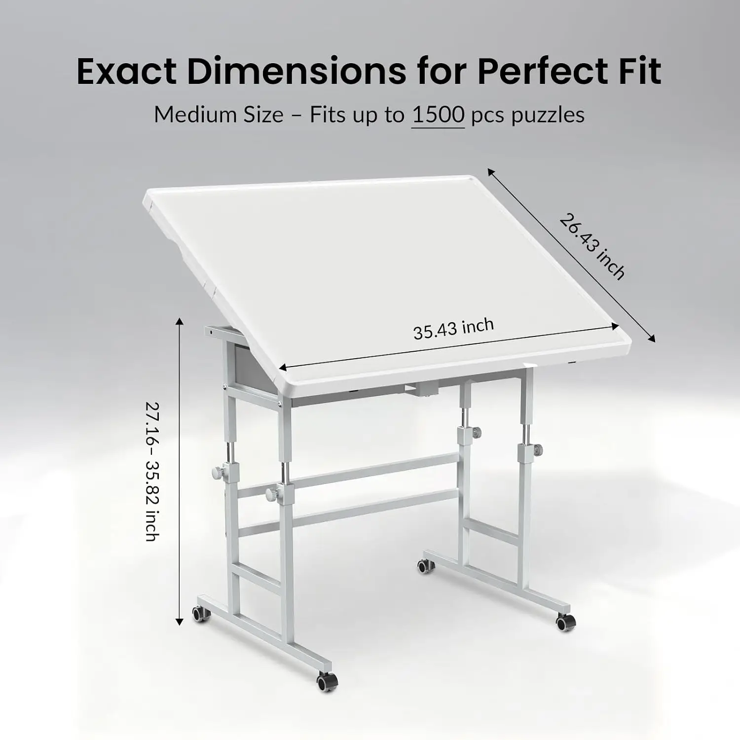1500 Piece Lightweight Adjustable Tilting Jigsaw Puzzle Table, 25.59
