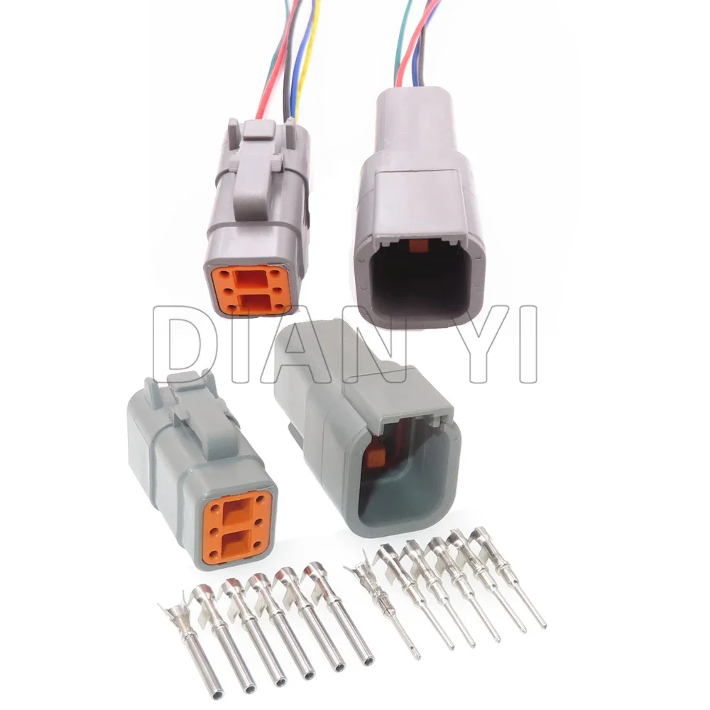 1 Set 6 Way DTM06-6S DTM04-6P ATM04-6P ATM06-6S AC Assembly Auto Large Power Socket Excvavtor Wire Plug Car Waterproof Adapter