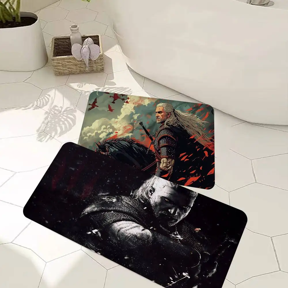 Fantasy Game T-The W-Witcher Bathroom Mat Anti-slip Absorb Water Long Strip Cushion Bedroon Mat Welcome Doormat