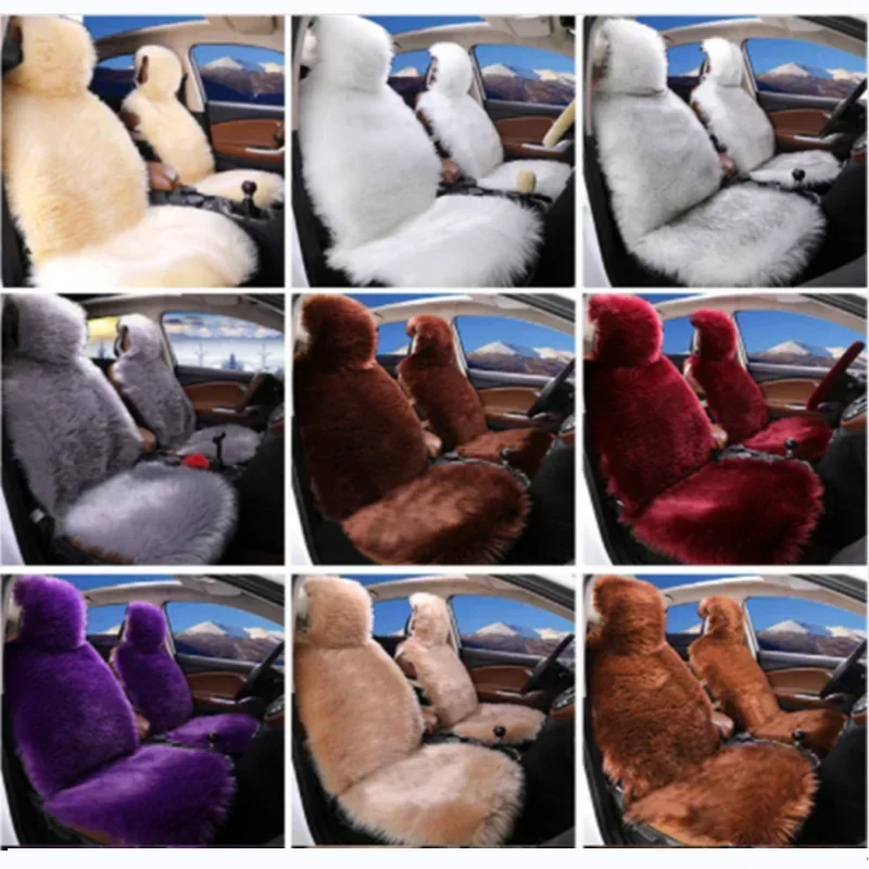 Car Seat Cushion Winter Plush Warm Car Seat Cushion Wool Velvet Full Cover Seat Cover Universal