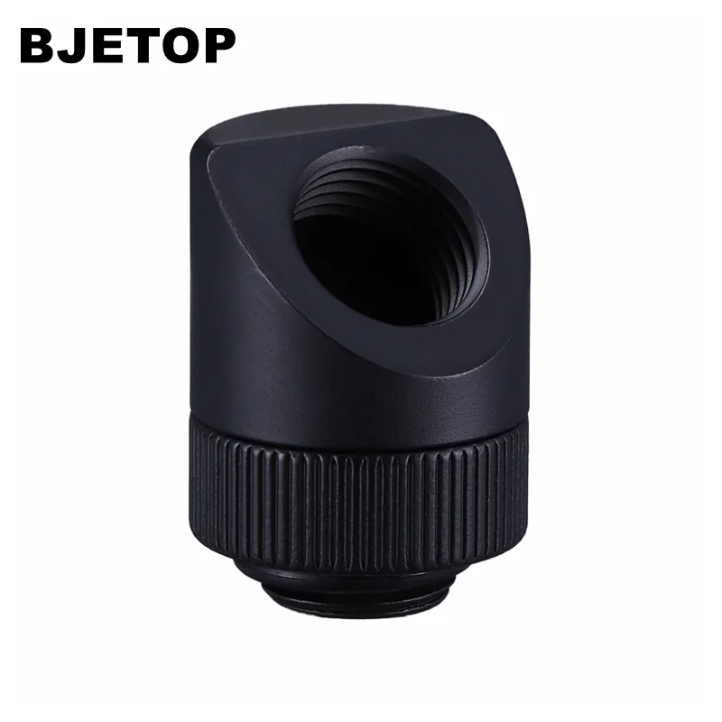 Bjetop-Accesorios de refrigeración por agua para ordenador, rosca de tornillo G1/4 pulgadas, accesorios rotativos de 45 grados, disipa de calor refrigerado por agua de cobre puro