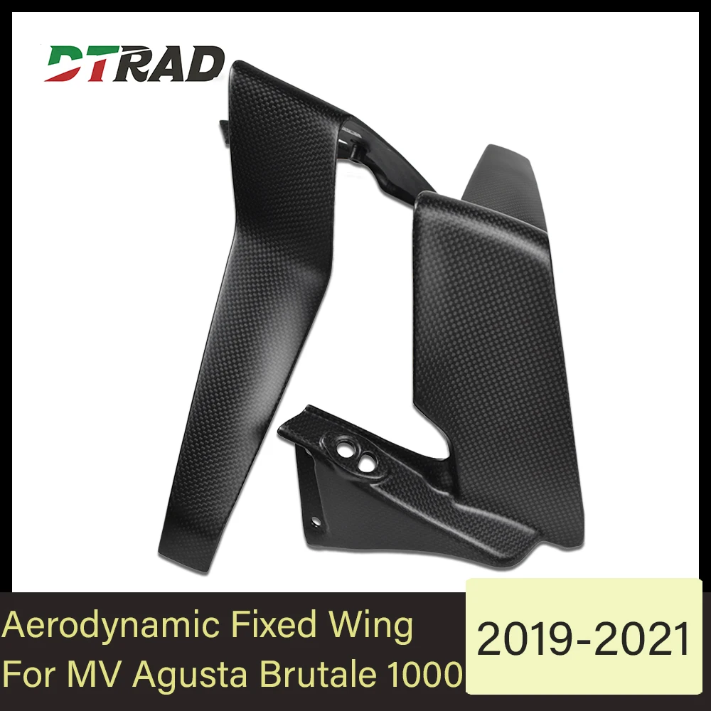 For MV Agusta Brutale 1000 2019-2021 Carbon Fiber Aerodynamic Fixed Wind Wing Motorcycle Winglets Fairing Kit Tank Side Panels