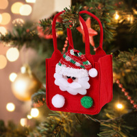 Christmas Candy Basket Non Woven Fabric Tote Bags Portable Xmas Apple Snack Storage Bag Home Party Decoration Supplies