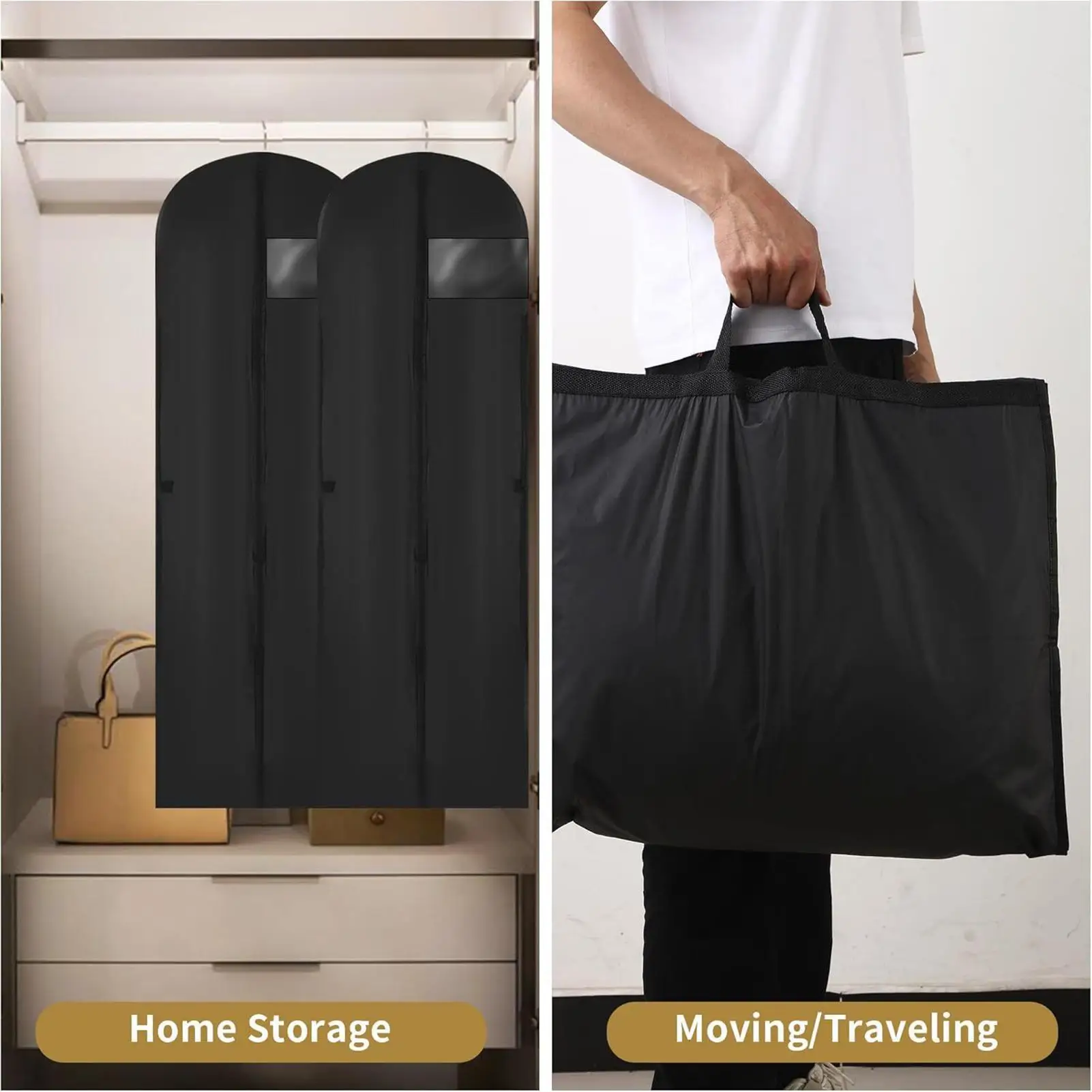 

Длинная сумка для одежды, состоящая из 2 предметов, тройной чехол для хранения, пылезащитный чехол, складной шкаф, сумки для мужчин и женщин, смокинги, пальто, куртки, костюмы