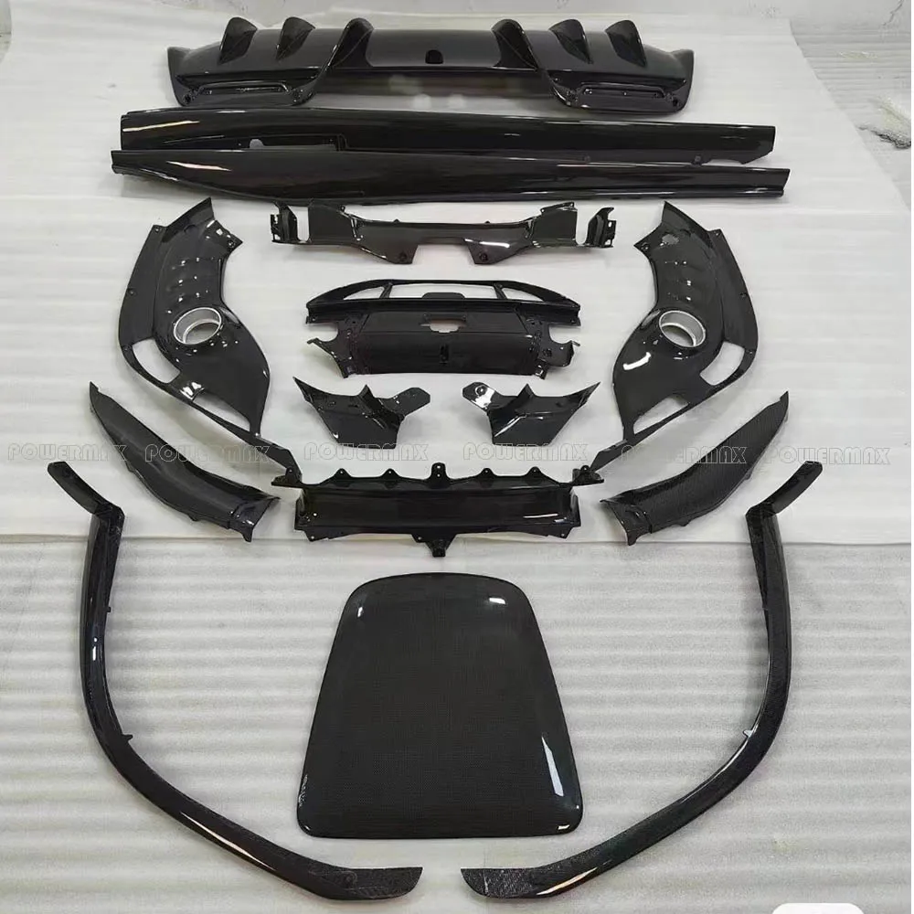 

OEM Style Dry Carbon Fiber Bumper Kit Ferrari 296 GTB New Engine Bay Upgrade including Front Lip Side Skirt Rear Diffuser