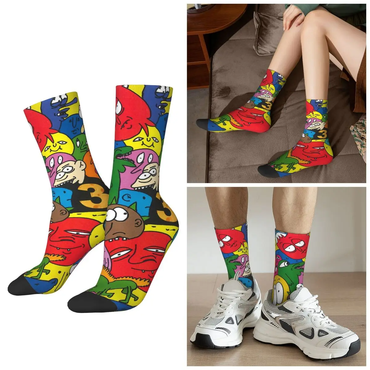 

Всесезонные носки в стиле персонажей мультфильмов, спортивные носки в стиле Харадзюку, впитывающие пот чулки для мужчин и женщин, подарки