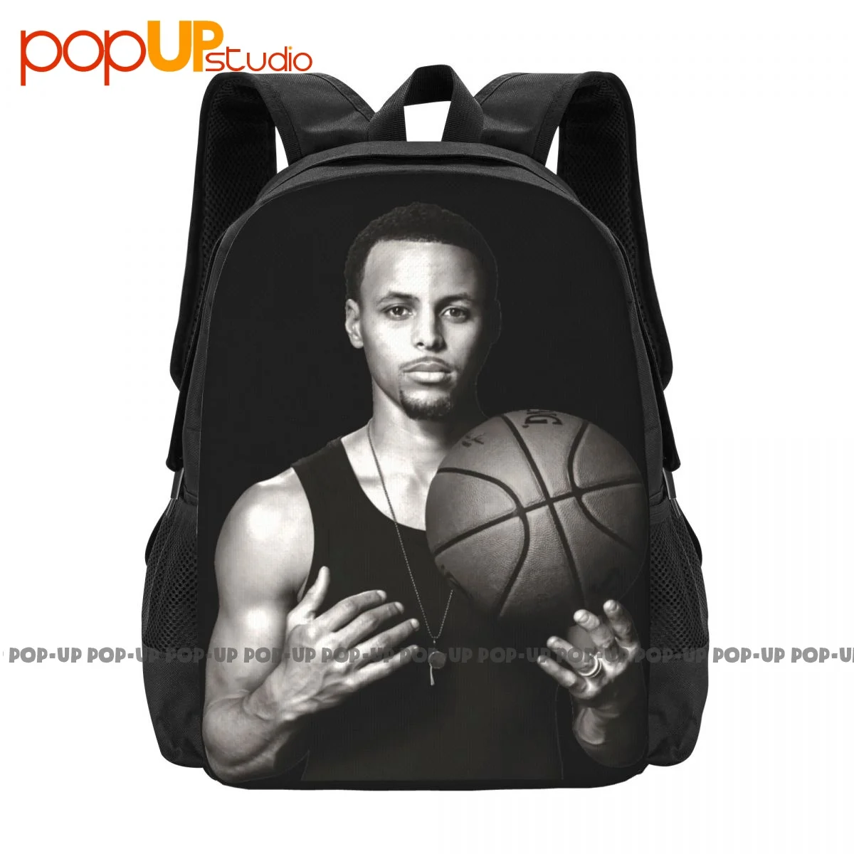 Stephen Curry Portrait Graphic Backpack Large Capacity Bookbag Softback Gymnast Bag Outdoor Running