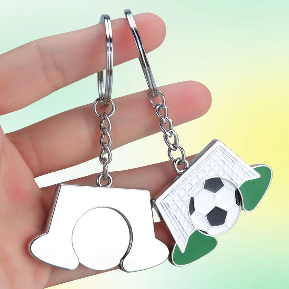 Movable Football Field Keychain Charms Soccer Lovers Gift Sports Souvenir Fashion Key Rings Pendant Accessories