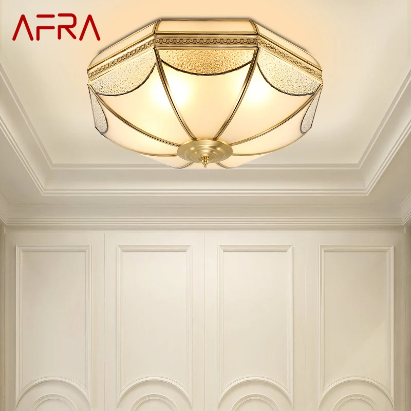 

AFRA Nordic Light Luxury Brass Ceiling Lamp Modern Vintage Creative LED Hanging Fixtures Decor For Home Living Bedroom