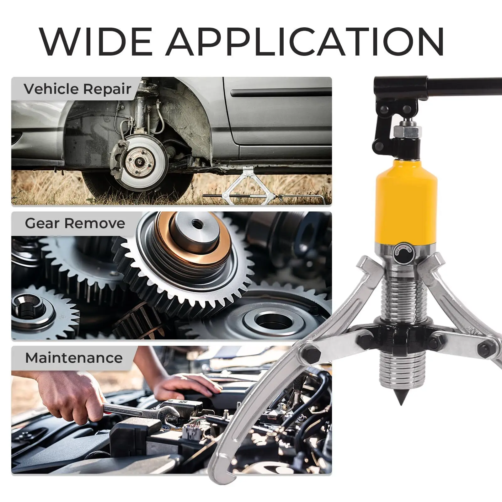 Industrial-Grade 30-200T 3-in-1 Premium Hydraulic Gear Puller Kit Efficient Wheel Hub Bearing Axle Separator Construction Repair