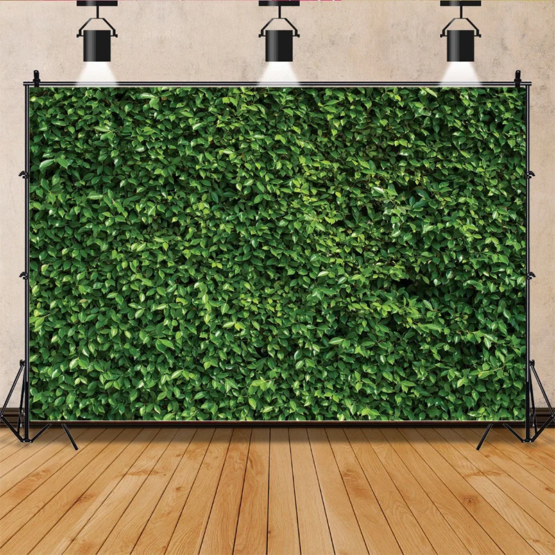 Green Leaves Backdrop Grass Natural Lawn Party Photography Backdrop Birthday Newborn Baby Lover Wedding Photo Studio Props DD-01