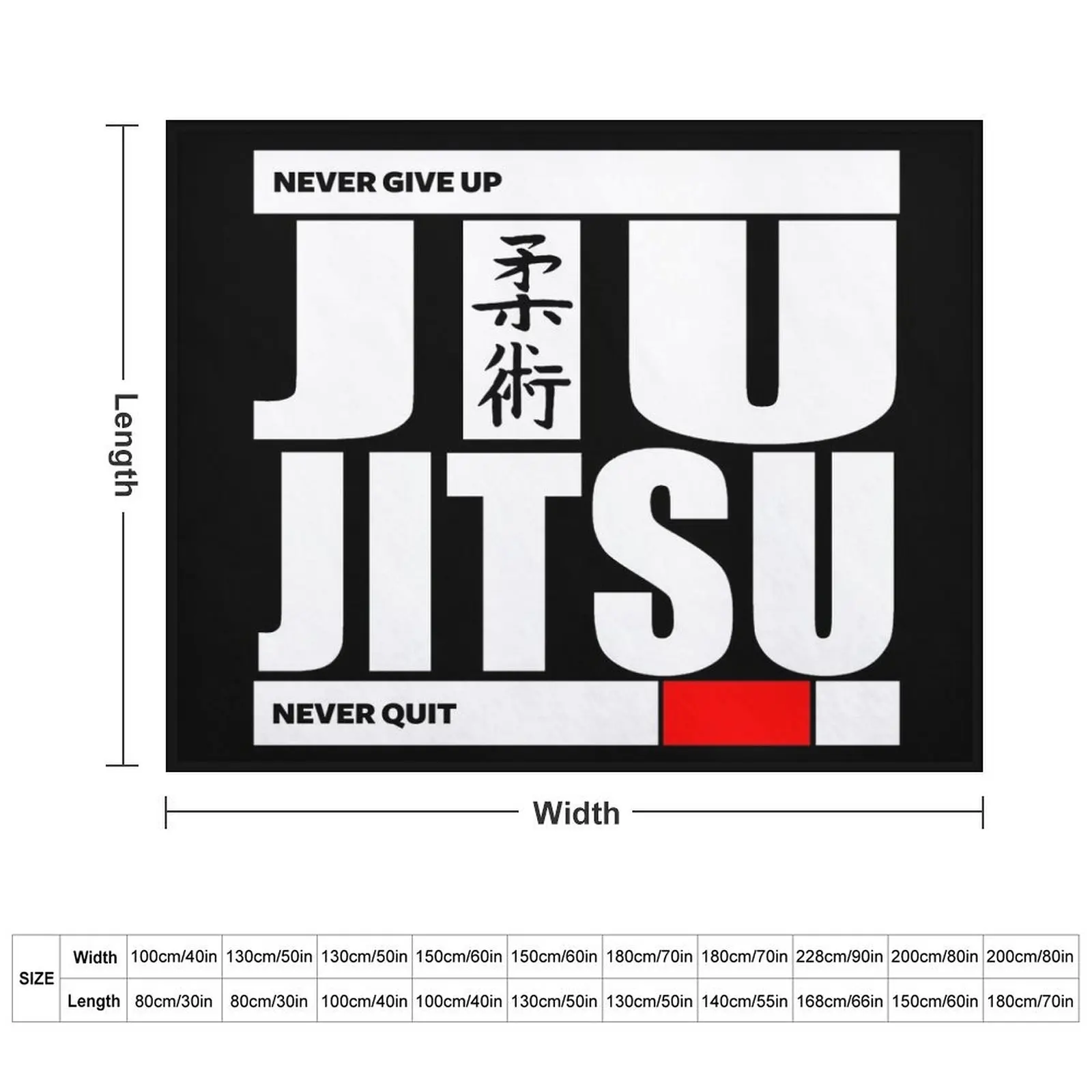 Jiu Jitsu - Never Give Up Never Quit Throw Blanket Camping Luxury St manga Blankets