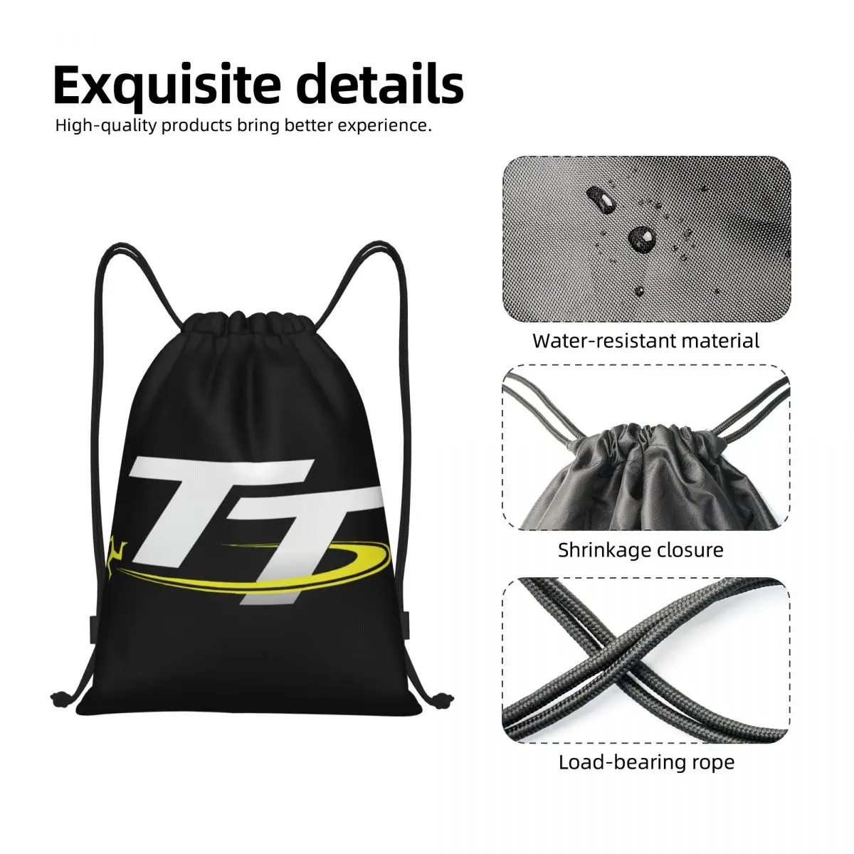 Insel des Mannes Flagge Kordel zug Rucksack Sport Sporttasche für Frauen Männer tt Motorrad Renntraining Sackpack