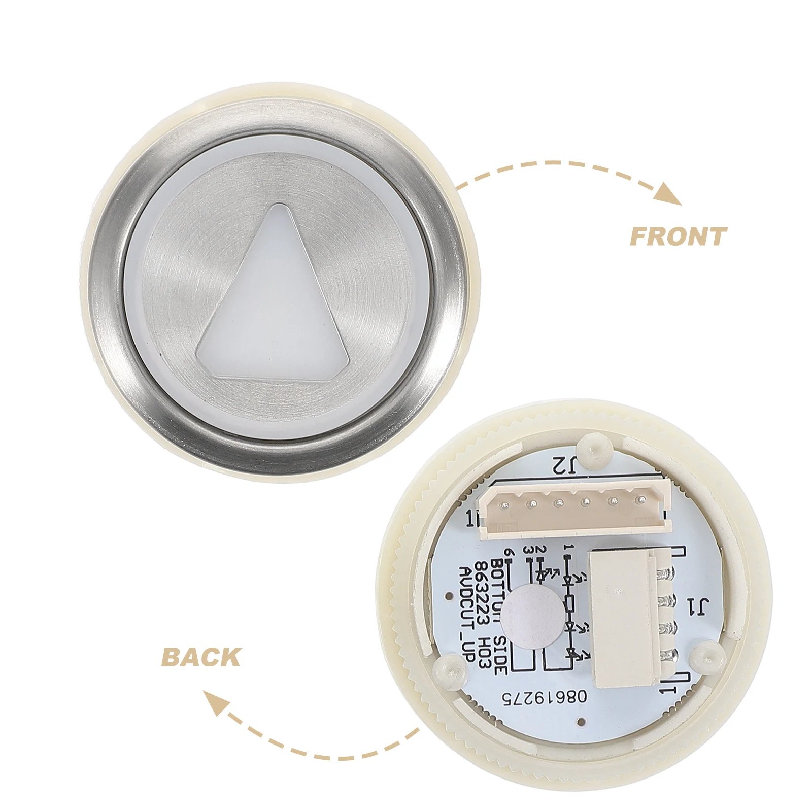 

2pcs Elevator Button Accessories Stainless Steel Emergency Stop Alarm Round Down Switch Parts Replacement
