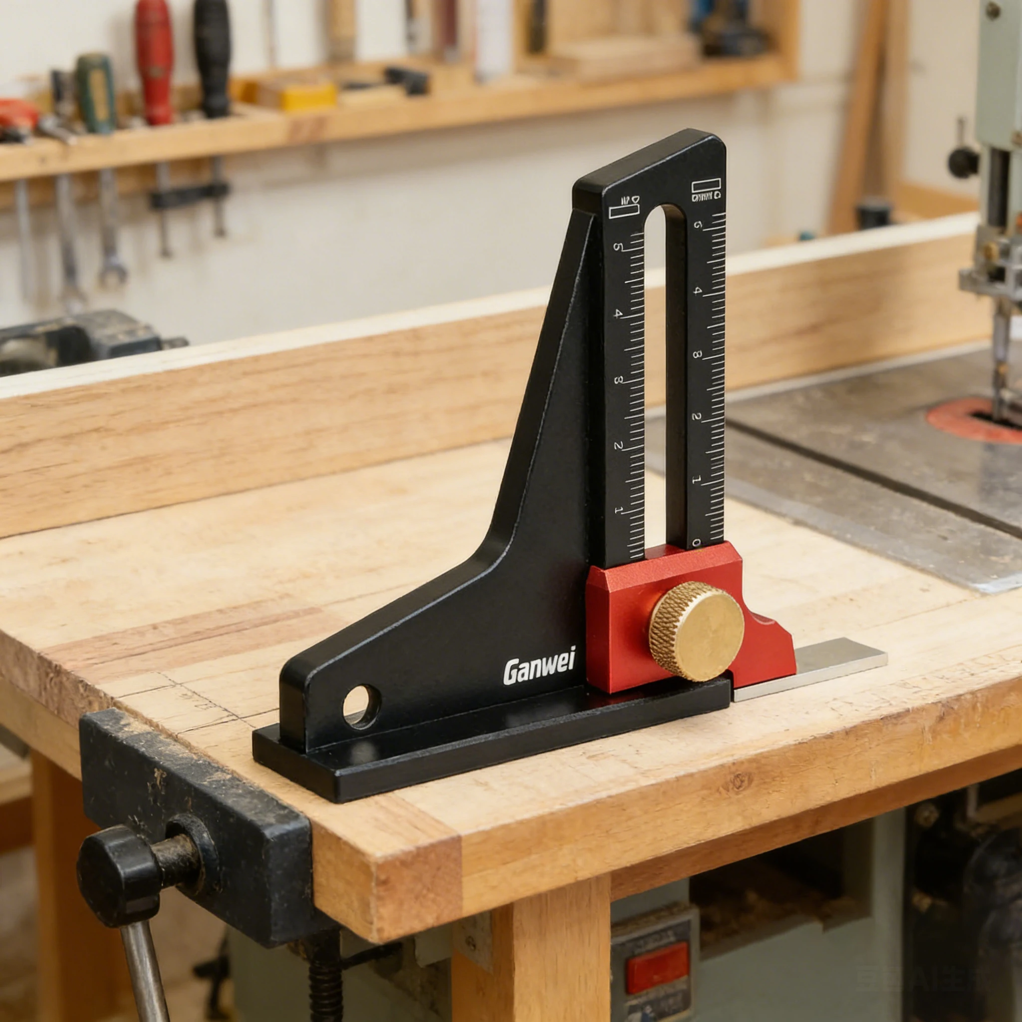 

Router Table Height Gauge 0-50mm Adjustable Aluminum Table Saw Depth Gauge with Height Lock Woodworking Measuring Tool