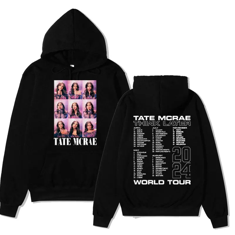 

Rapper Tate Mcrae The Think Later World Tour 2024 Hoodie Men Women Hooded Sweatshirts Fashion Vintage Pullover Fall Fleece Hoody