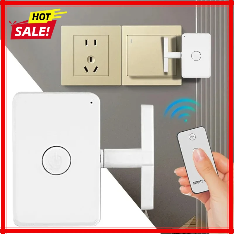 

Wireless Remote Control Switch, Automatic Button Pusher, No Wiring Needed, Lazy ON/OFF Controller for Lights and Tools