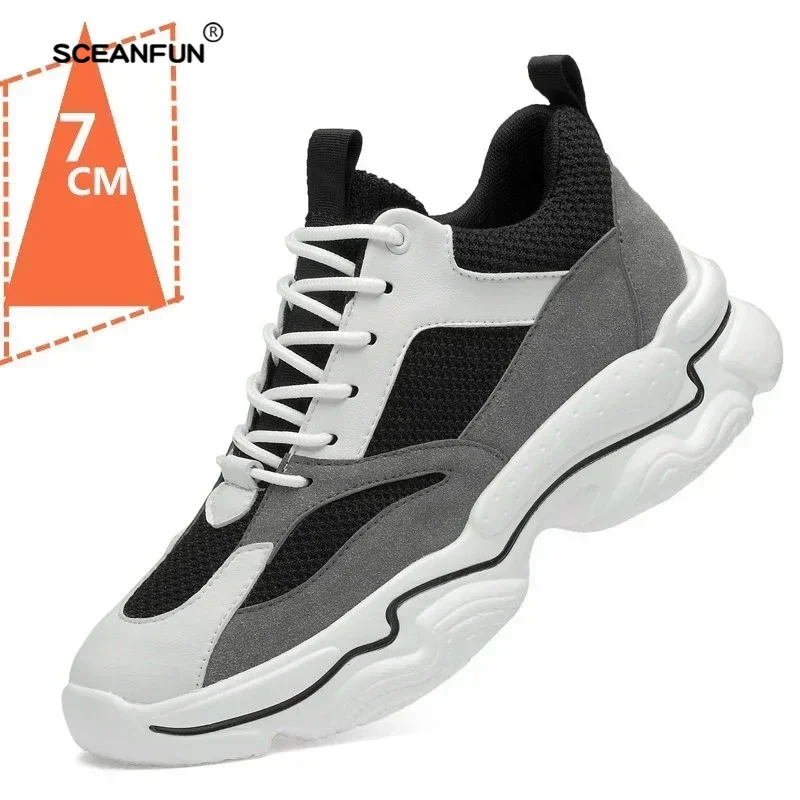 2024 Scarpe da ginnastica da uomo Scarpe rialzanti Ascensore Aumenta solette S 7-8CM Altezza crescente Scarpe da uomo firmate