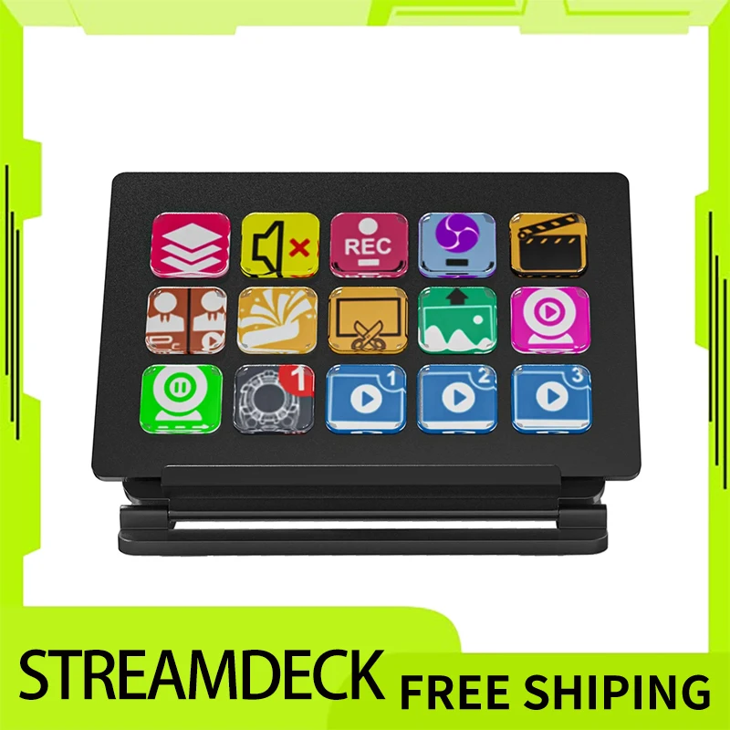 

Streamdeck 15key Visual Keyboard Led Game Operation Custom Kcontroller Macro Programming For Windows/Macos/Android/Ios Gift