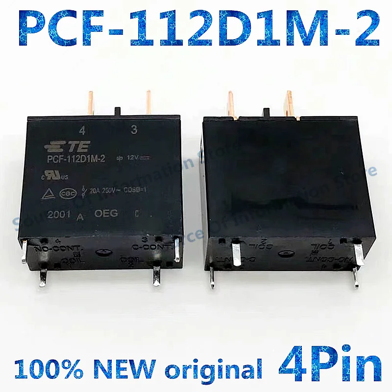 

5Pcs, Tyco Relay, PCF-112D1M-2, 12VDC, 4Pin, 20A250VAC