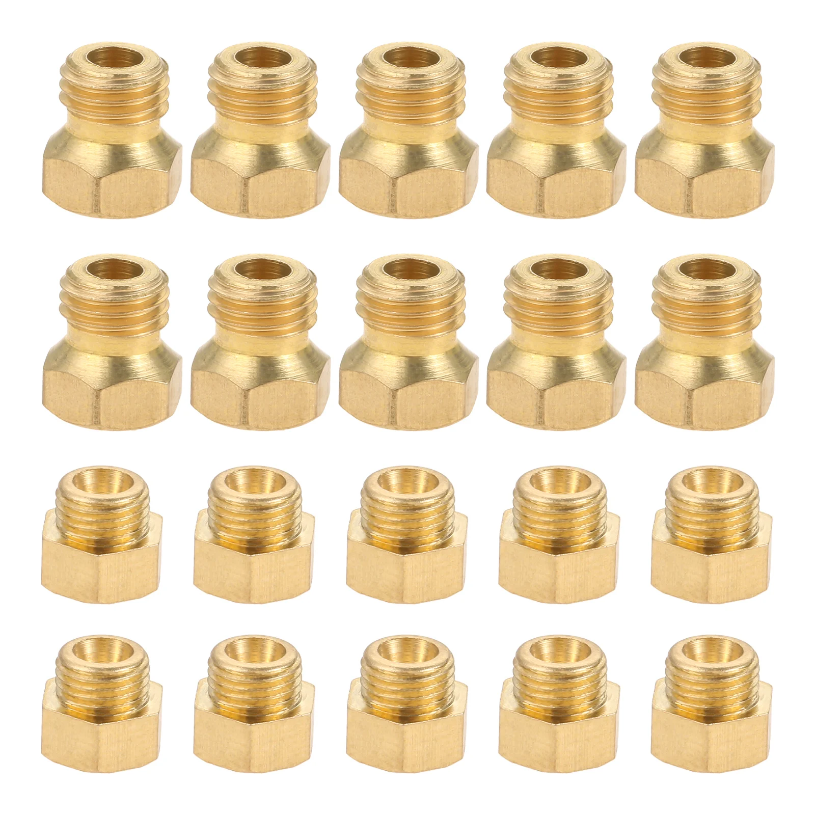 Propane Lpg Gas Pipe Water Heater DIY Burner Parts Brass Jet Nozzles (M6x0.75mm/0.5mm  x10 + M5x0.5mm/0.68mm x10) 20 pcs/set