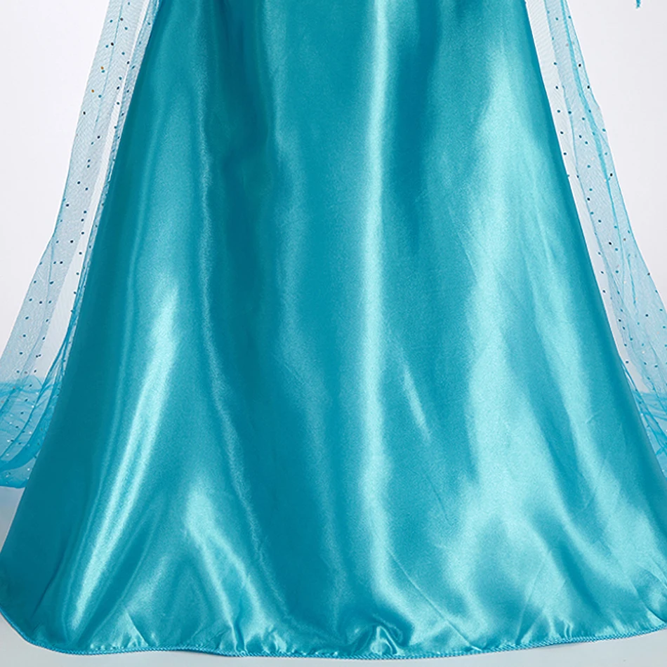 Halloween Elsa Dress for Girls Children Party Princess Costume Kids Disguise with Long Cloak Girl Snow Queen Carnival Clothes