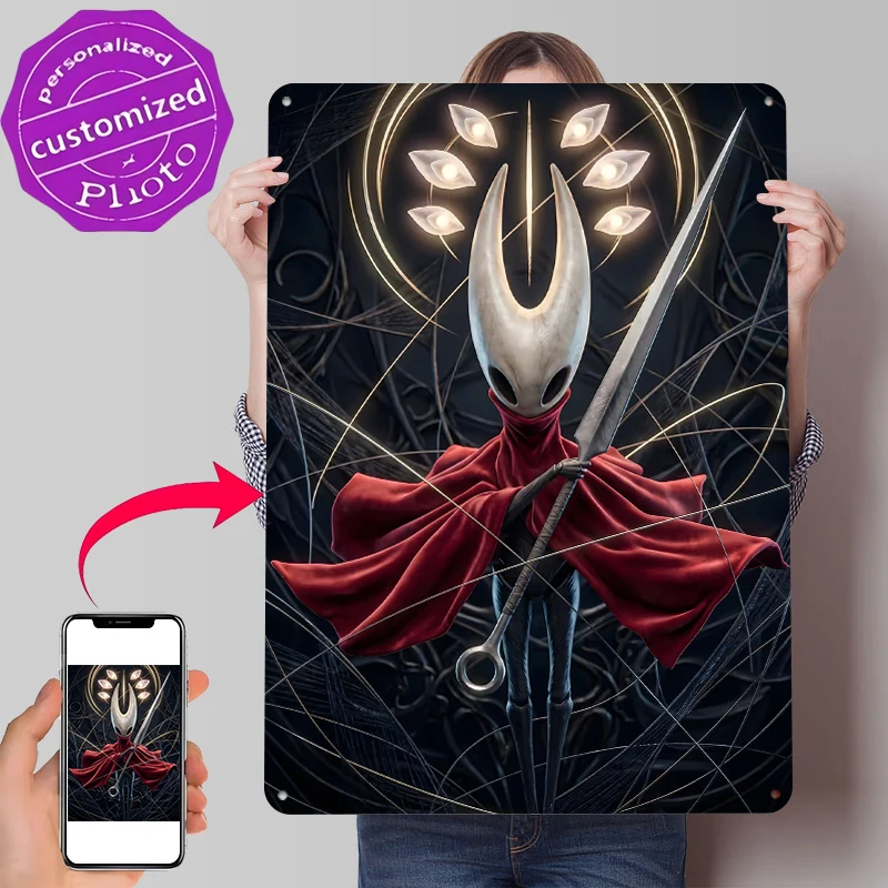 Hornet From Hollow Knight Printed Poster Customized Wall Art Retro Vintage Metal Tin Signs for Gamer Decoration Room House Decor