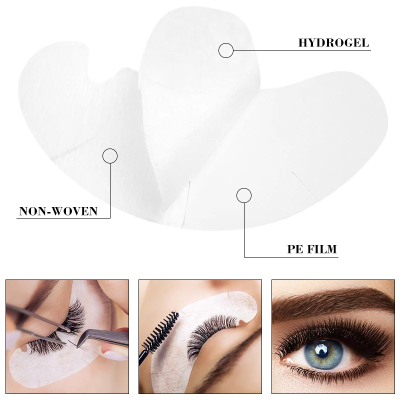 100/200/400/500 Pair Grafting Eyelash Stickers Hydrogel Patch Gentle and Not Irritating Lashes Extension Supplies