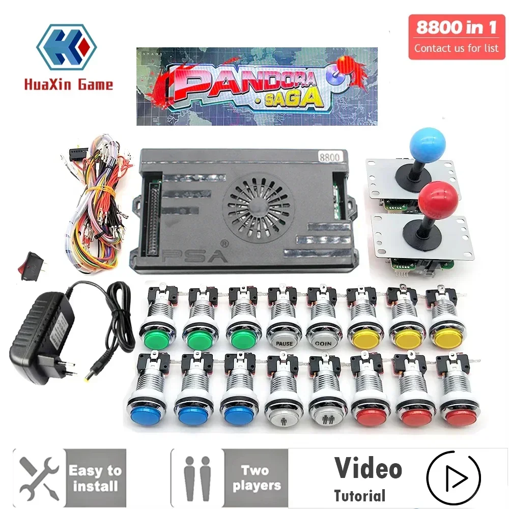 8800 In 1 Pandora Saga BOX Kit 2 Player Arcade Machine Diy Kit Arcade Pandora Dx DIY add Game Arcade Pandora Kit