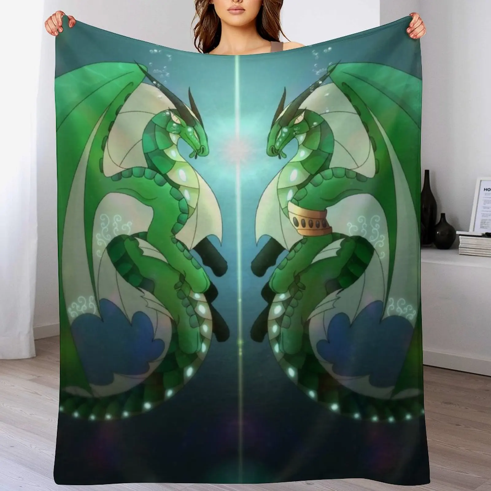 

Wings of Fire - Fathom and Turtle Throw Blanket Cute Plaid Giant Sofa Sleeping Bag Moving Blankets