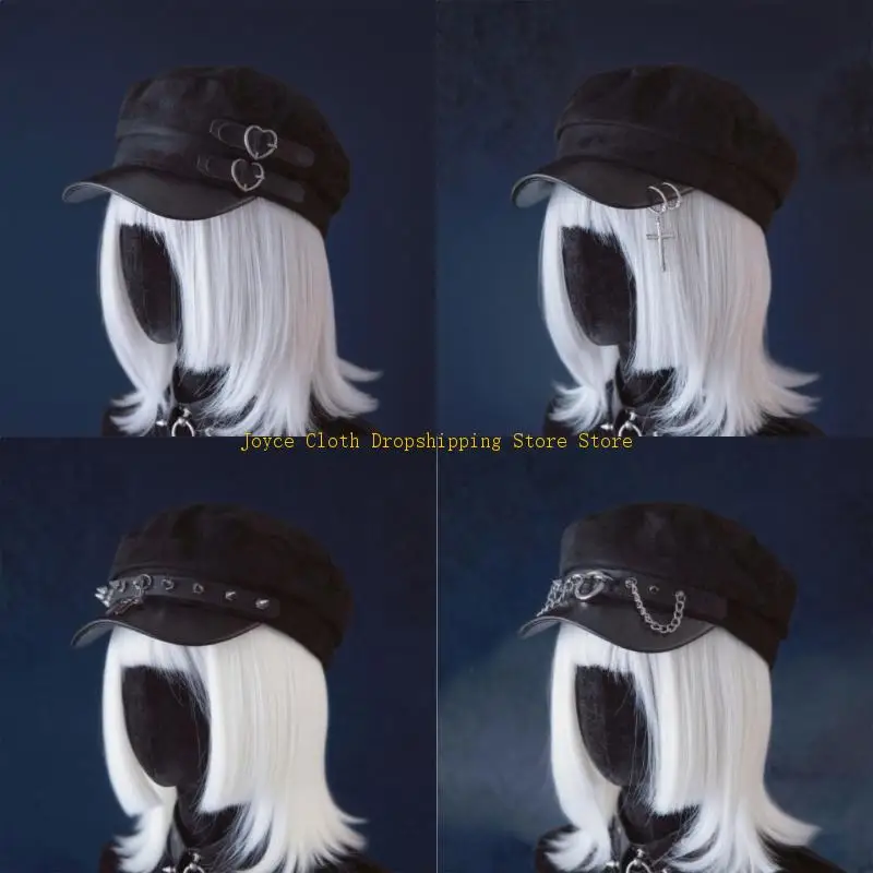 القبعات اليدوية سحابة للجنسين قبعة الرسام للفتيات قبعة أجرة داكنة للترفيه في الهواء الطلق قبعة حديثة الملحقات 10CD #1