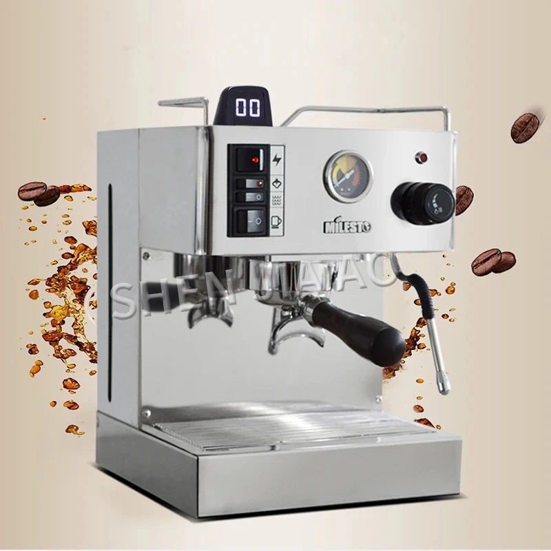 Espresso Coffee Machine, Household Italian Semi Automatic 9Bar Stainless Steel Coffee Maker 220V