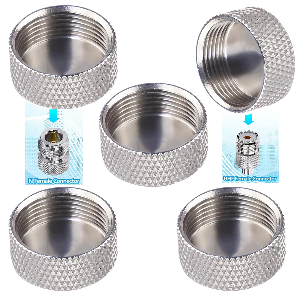 5 Pack Waterproof Dustproof Coax Connector Cover for N Female/UHF SO239 Adapter RF Coaxial Protection Cap Seal