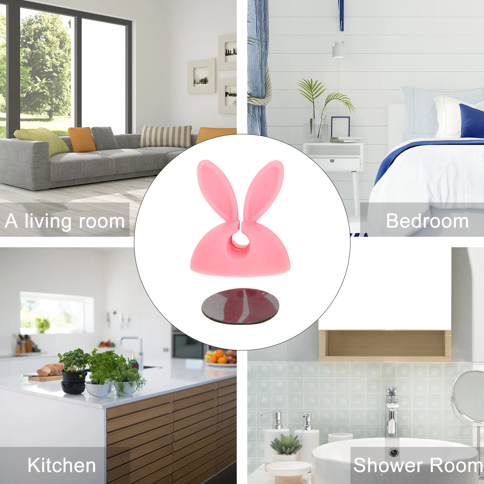 32 قطعة مقاطع كابل الأذن أرنب الوردي الذاتي لاصق الحبل المنظمون لسطح المكتب إدارة الأسلاك منظم الكابلات مقاطع حامل الحبل #6