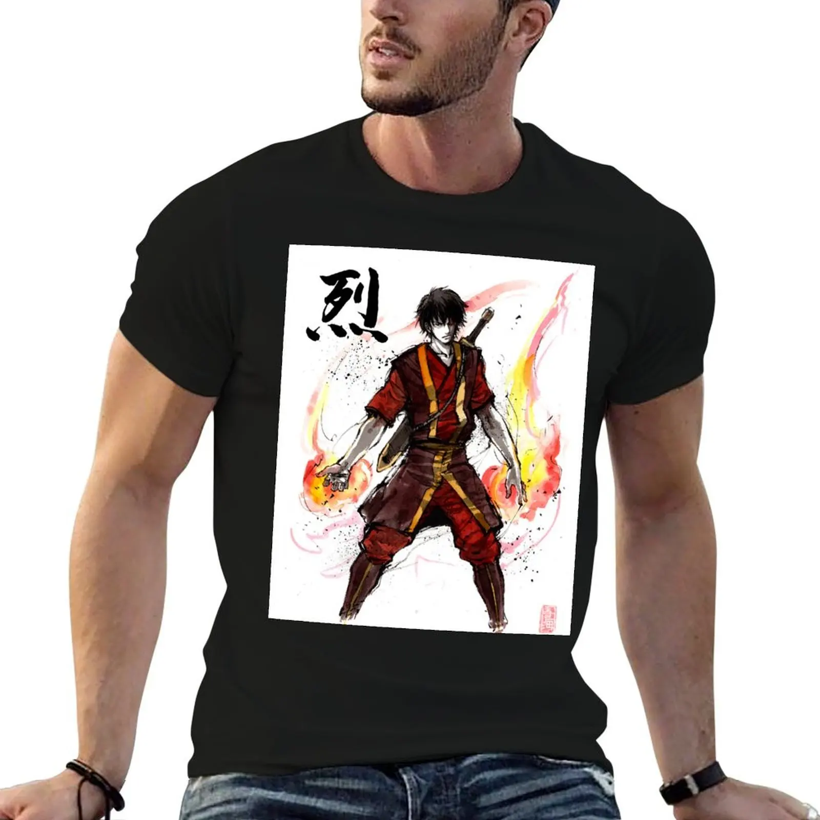 

Zuko from Avatar with sumi ink and watercolor T-Shirt funny t shirts dark humor man t shirt graphic T-Shirt