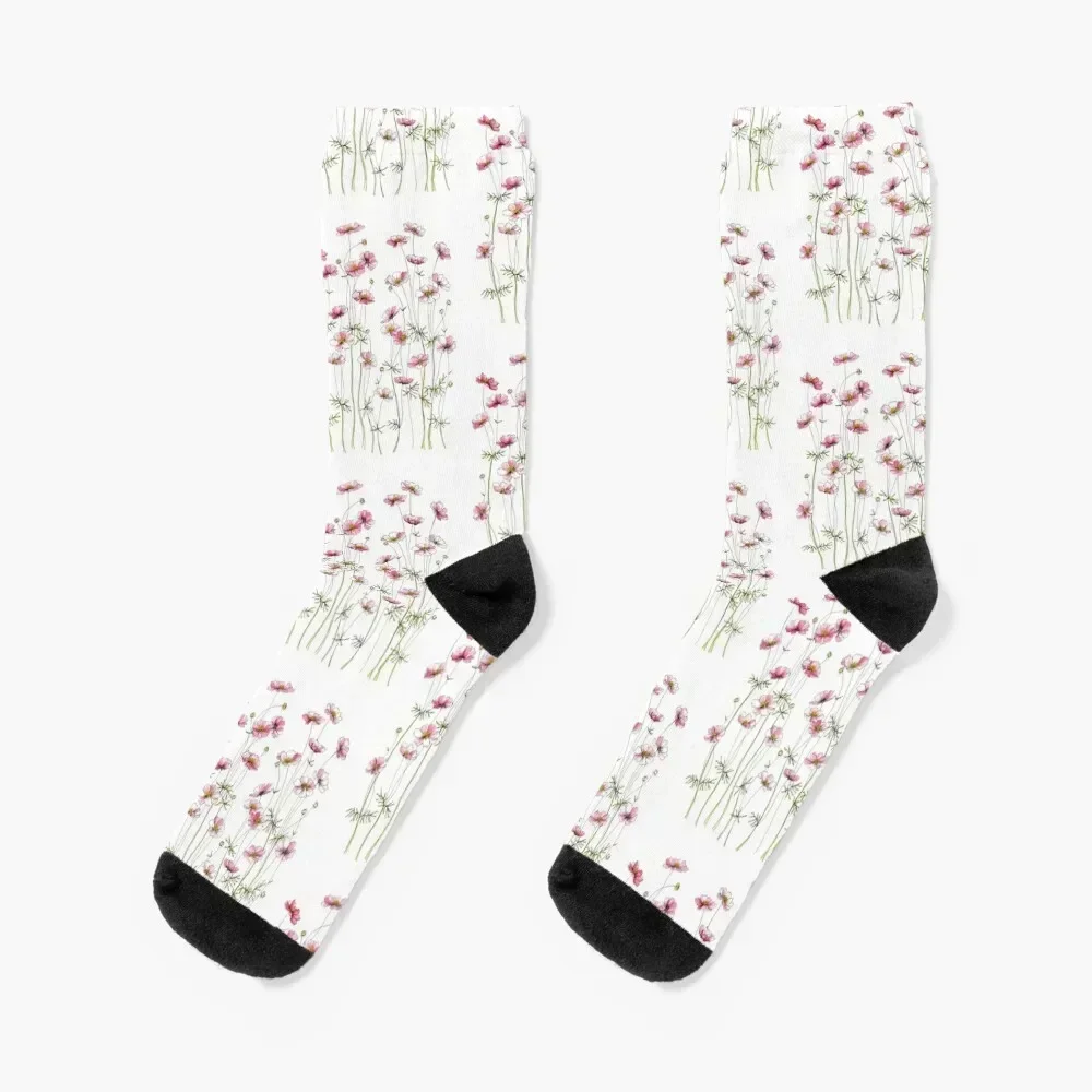 

Pink Cosmos Flowers Socks Hiking boots cool Stockings compression gym Socks Girl Men's