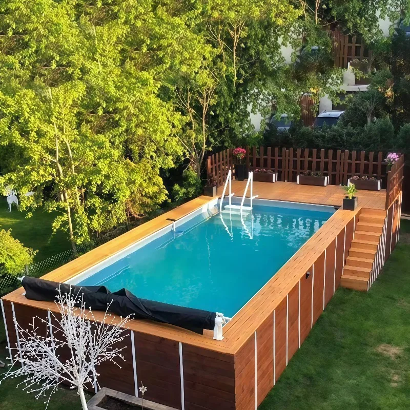 Heavy Duty Square Container Pool Reinforced Corners Customized Width for Stable Durable Outdoor Swimming and Relaxation Hot Sale