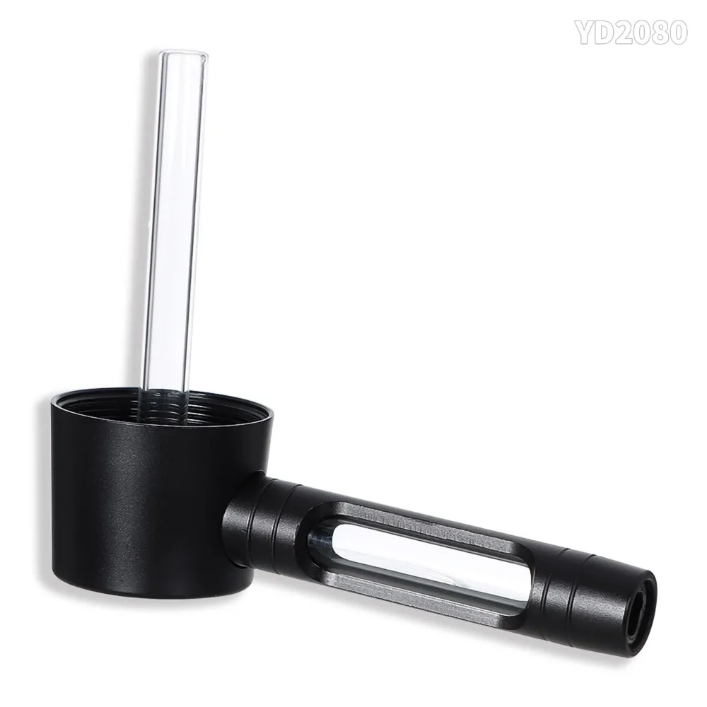 Heiß begehrtes Gras-Rauchpfeifen-Set, tragbare Aluminiumlegierung, Trockenbrennende Glas-Tabakpfeifen, Hookah Shisha Pipa Rauchzubehör – Detail 7