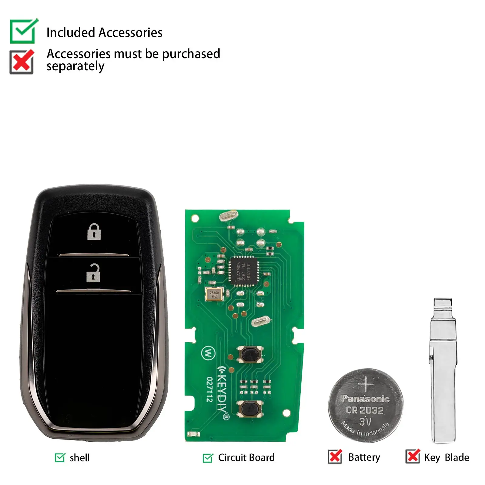 KEYDIY KD ZB35-2 Universal Smart Remote Key 2 Buttons Compatible with Toyota Type