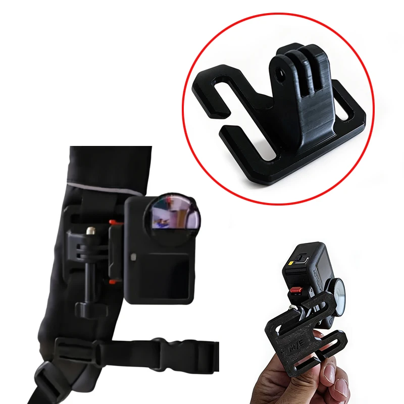 Action Camera to Backpack Strap Vertical Mount Adapter for DJI Osmo Action/Insta360/GoPro Outdoor Footage Recording Fixing Base