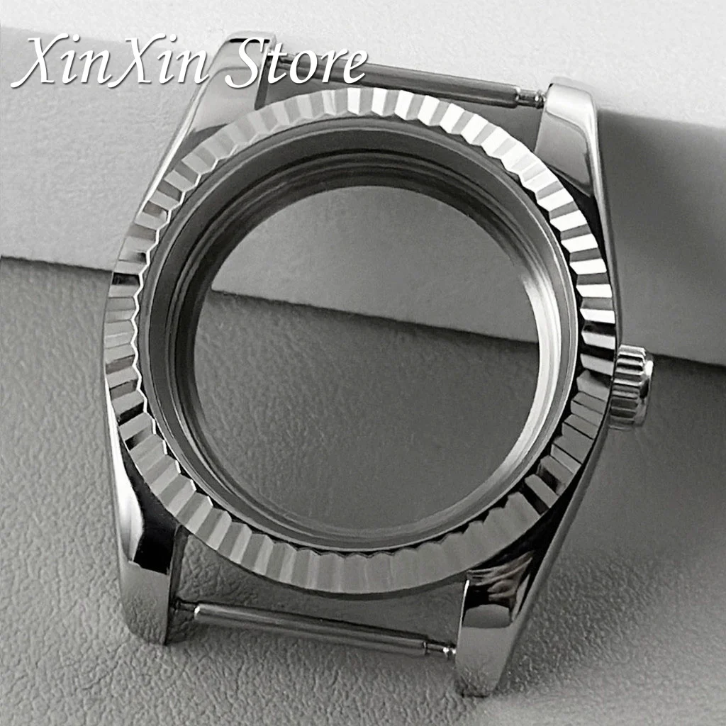 904L Stainless Steel NH35 Fluted Bezel Watch Case 36mm/40mm S crown For NH34 NH35 NH36 NH38 Sapphire Glass Movement Watch Box