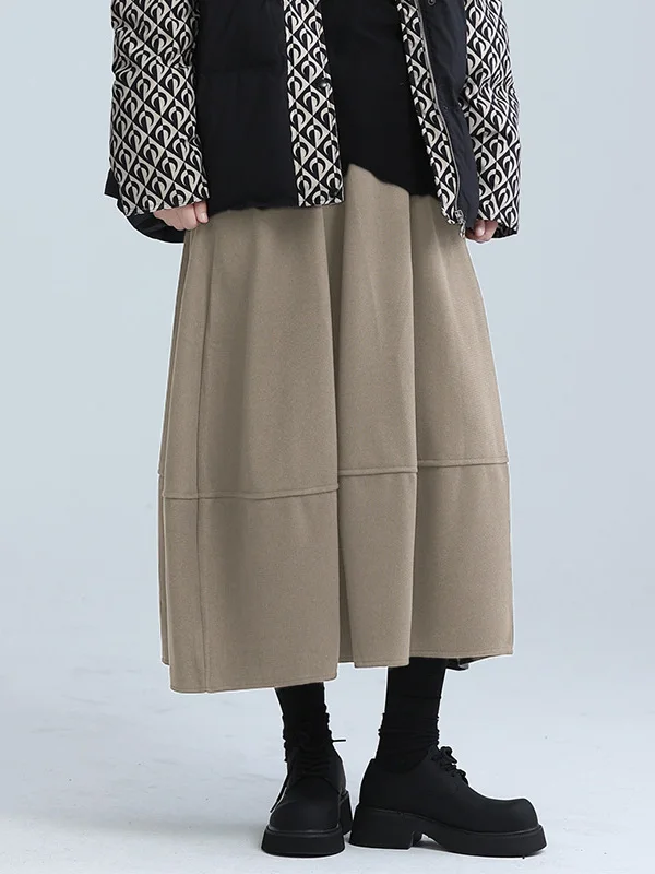 

Korean Sle Commuter Long A-Line Tulle Skirt Color Bloom Skirt Slimming Midi Skirt Winter New Arrival f-length Skirt